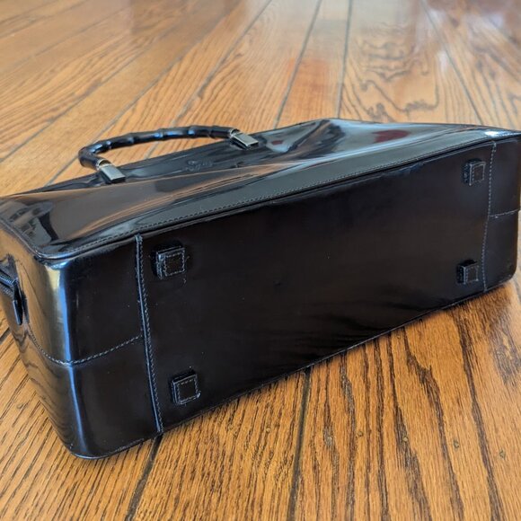 Vintage Gucci Patent Leather Bamboo Top Handle Bag - Picture 5 of 7